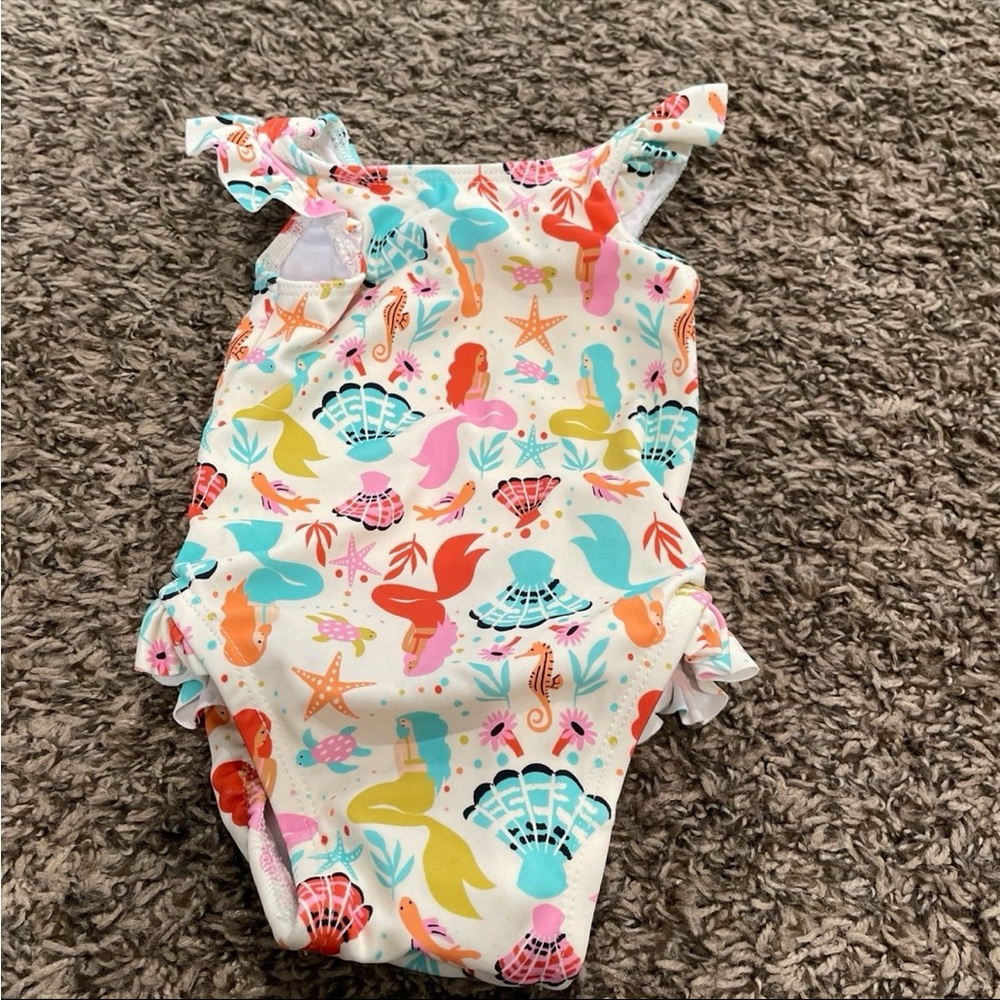 Hanna Andersson mermaid print one piece bathing suit 3 to 6 months